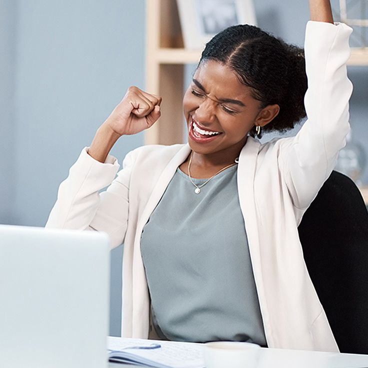Reader celebrating progress